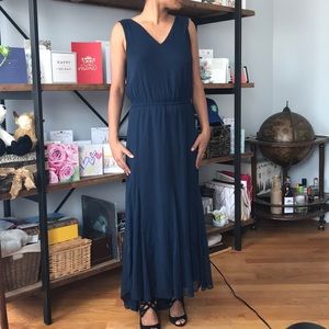 Navy blue maxi dress flowy